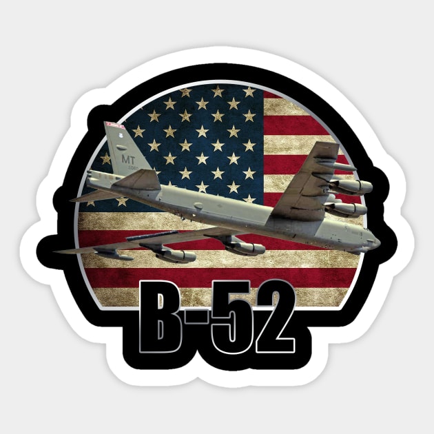 B-52 stratofortress US Bomber Aircraft Airplane Sticker by BeesTeez